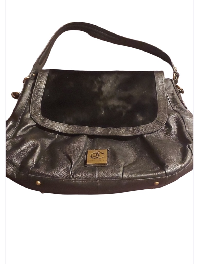 Queen By Queen Latifah Leather Pony Hair Purse In Excellent Condition Queen By Queen Latifah Leather Pony Hair Purse In Excellent Condition